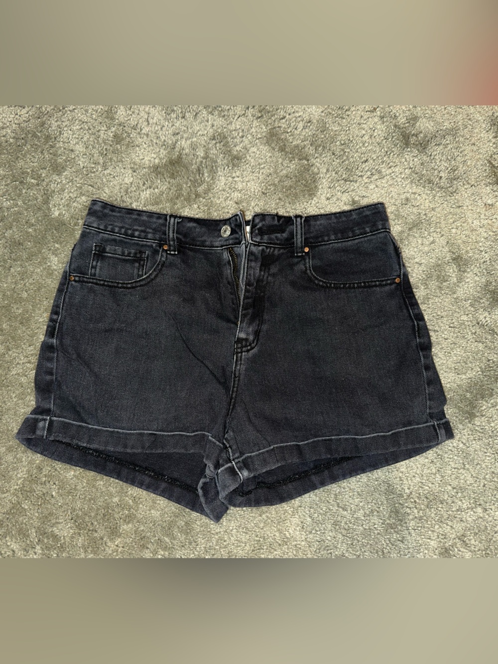 PacSun Black High-Rise Denim Shorts